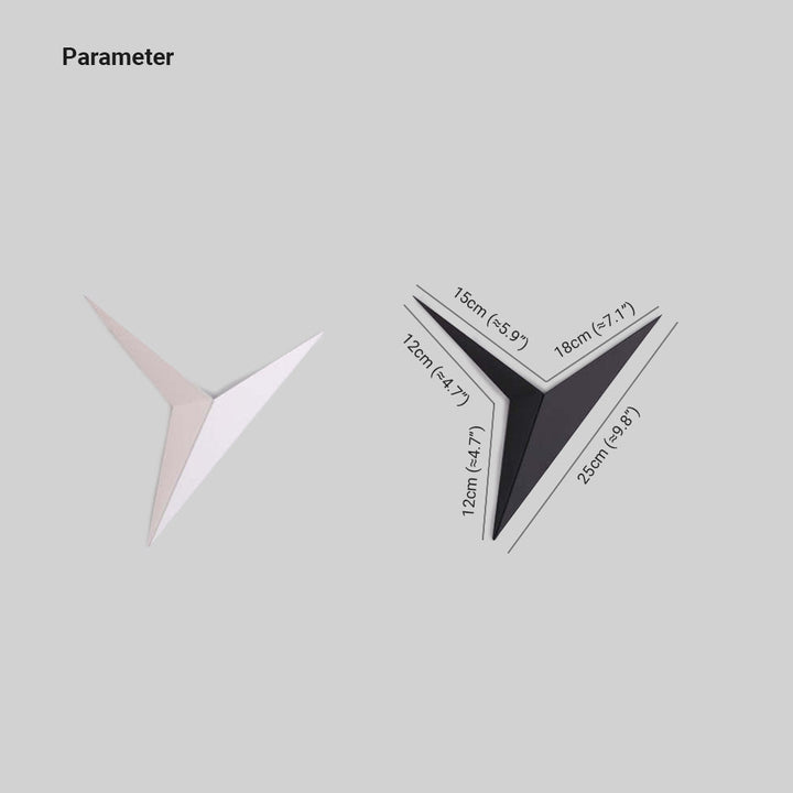 Minimalistisk trekantet LED-vegglampe | Moderne design i ack/Hvit | Ideell for stue og bad