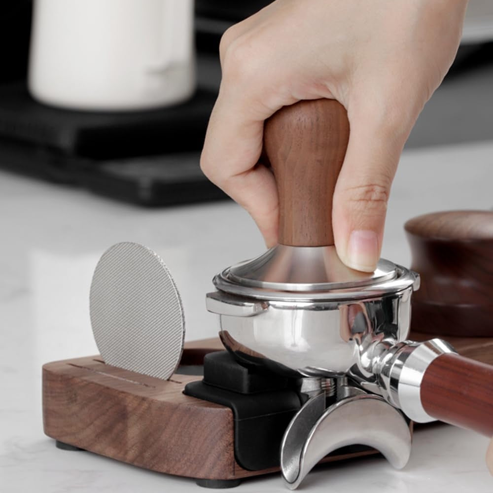 Skanto | Valnøtt Espresso Tamper Stasjon Kaffe Bar Stativ