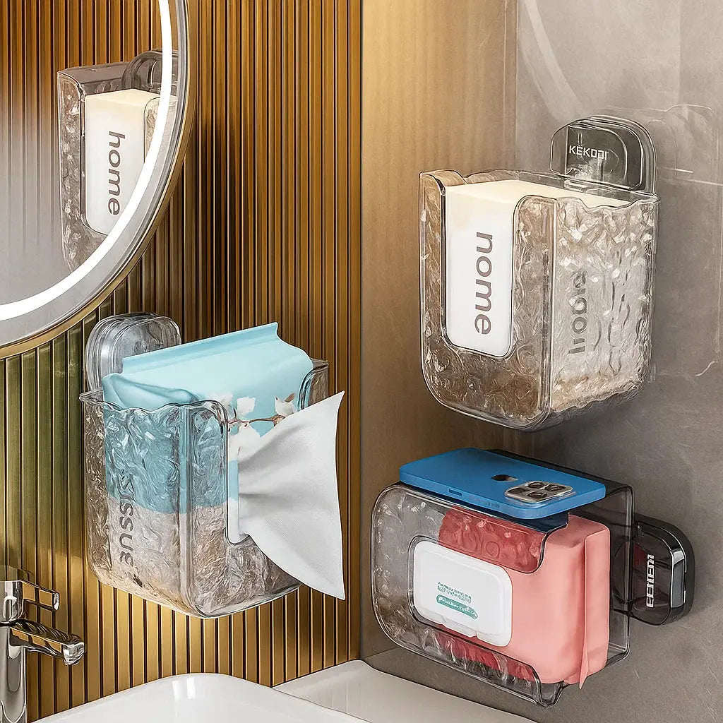 Skanto | GlowFix Vegg Tissue Holder — Ikke mer kaos, badet ditt vil være stilfullt, rent og helt avslappende!