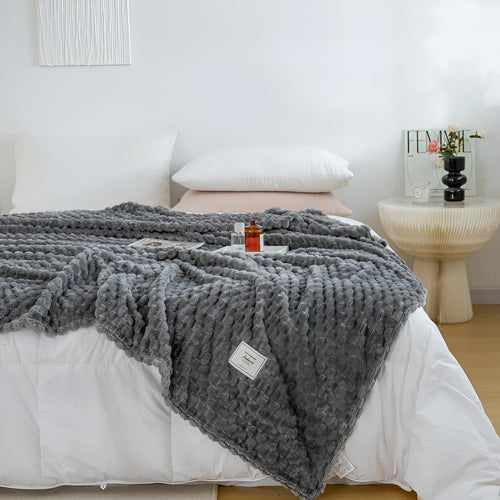 Skanto | Koselig Teppe Nordhavn | Supermyk & Varmeisolerende | Enkel Pleie | Mikrofiber Grå