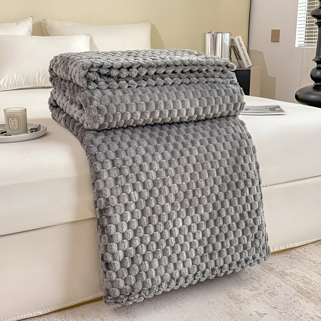 Skanto | Koselig Teppe Nordhavn | Supermyk & Varmeisolerende | Enkel Pleie | Mikrofiber Grå