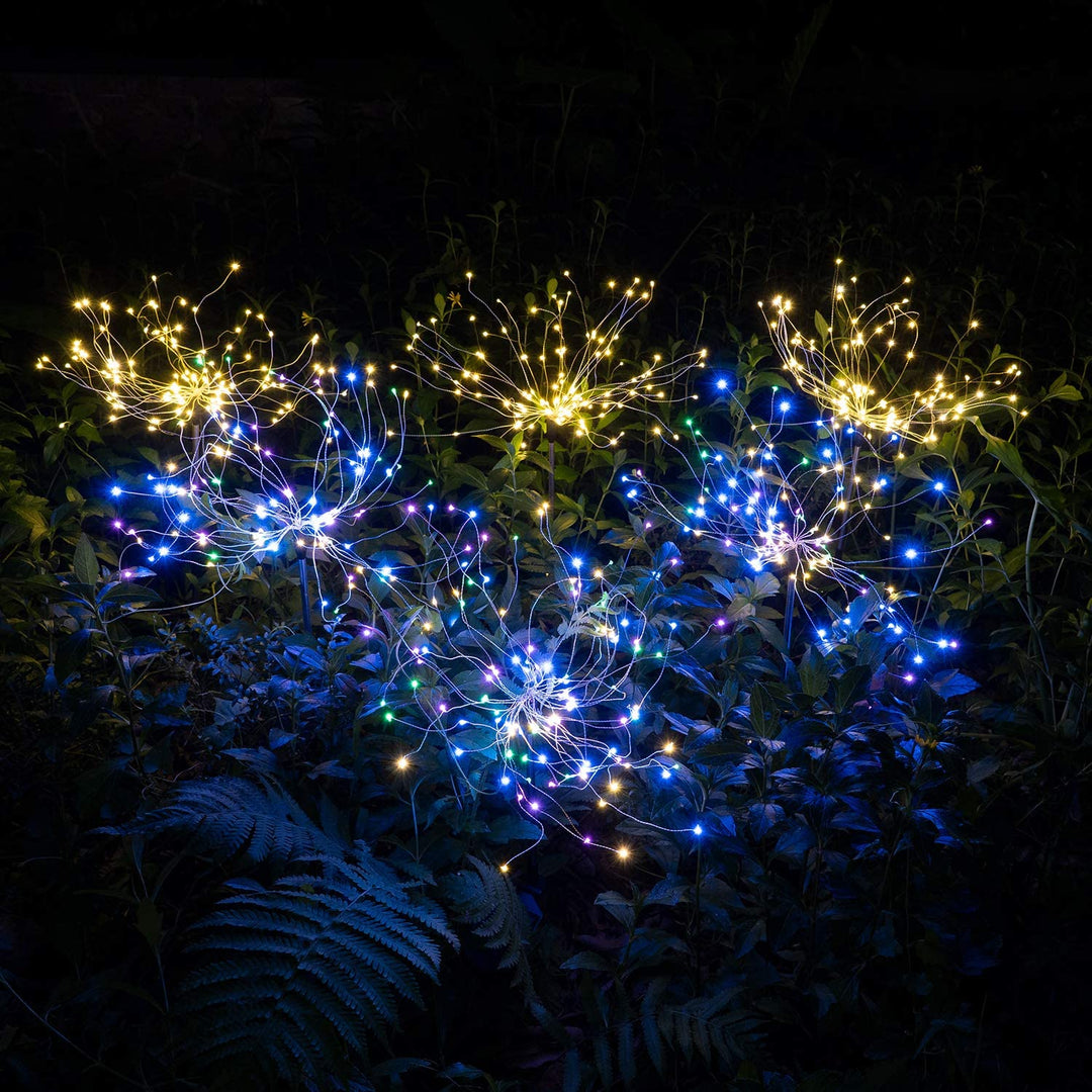 4 Deler Solfyrverkeri Hage Lanterner - Værbestandig LED Dekorativ Belysning, Solenergi for Hage og Patio | Skanto