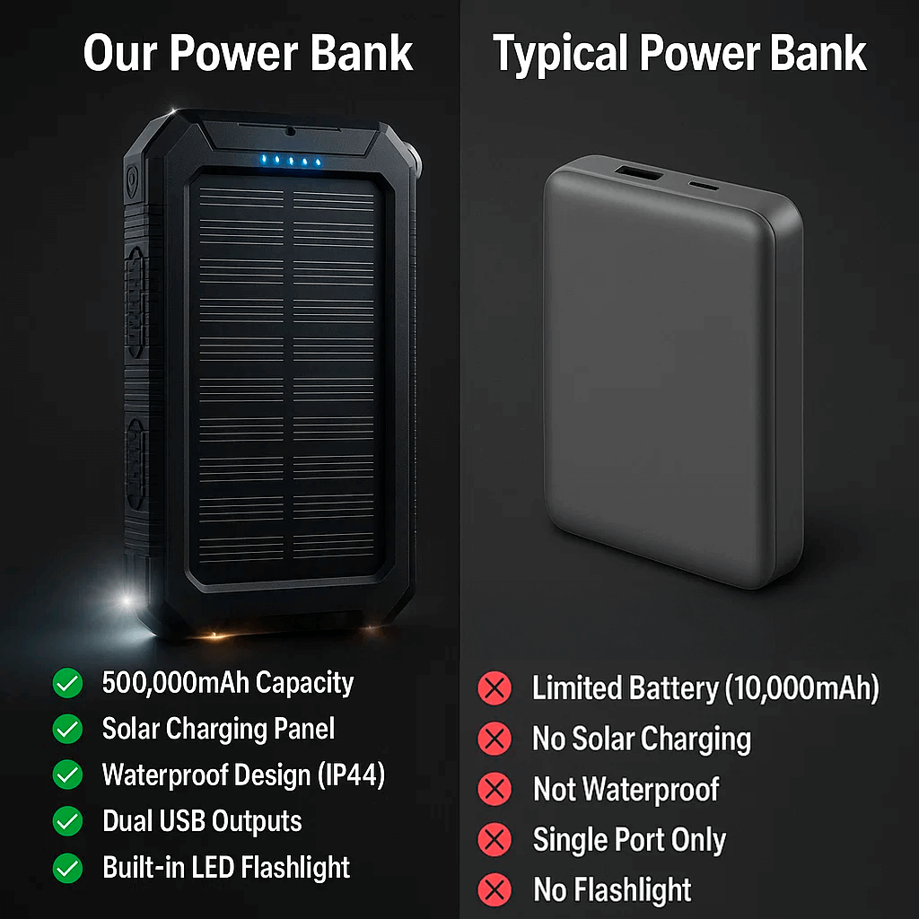 Skanto | Vanntett solenergilader med 10000mAh og dual USB