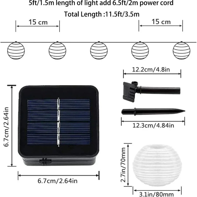 Solar Lantern String Light for Outdoors – Fargerike lanterner for hage- og terrassebelysning | Skanto