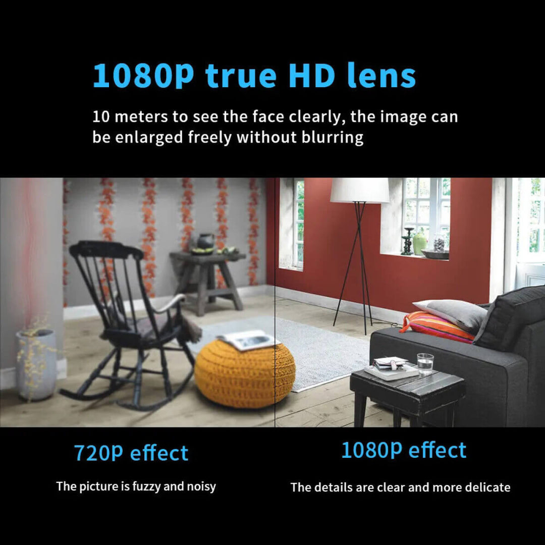 Skanto | Vanntett HD Mini Kamera Med Nattmodus og Vidvinkelobjektiv IP WiFi 1080P HD 160° Vidvinkel