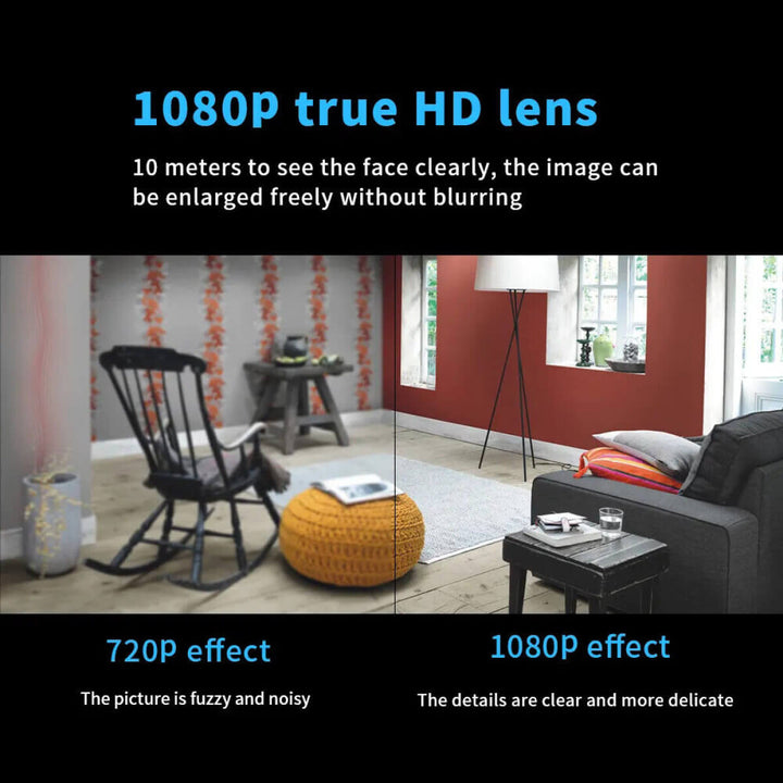 Skanto | Vanntett HD Mini Kamera Med Nattmodus og Vidvinkelobjektiv IP WiFi 1080P HD 160° Vidvinkel