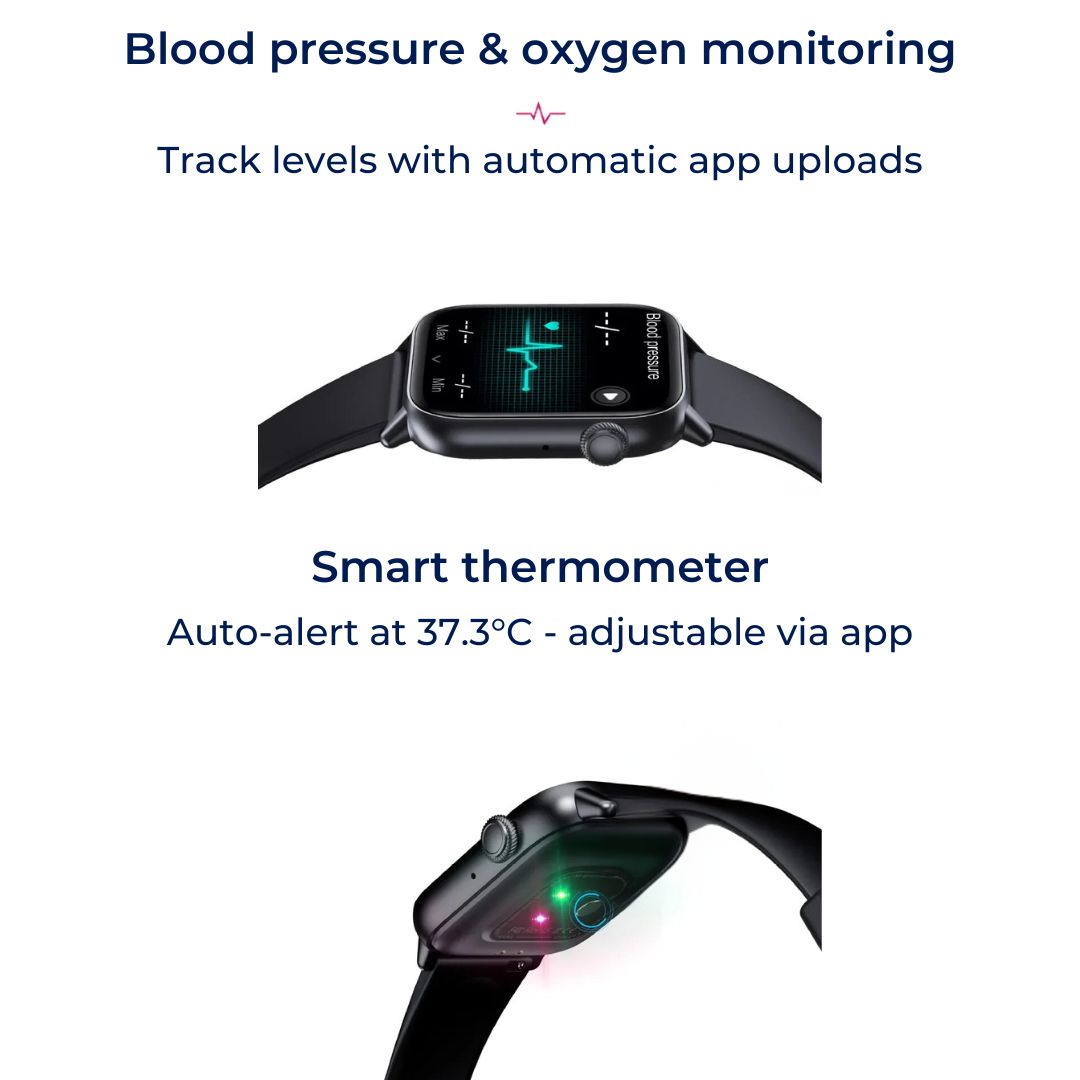 WellnessPro Helse Smartklokke | Sporer Hjertefrekvens - Blodtrykksmåling - Søvnaktivitetsmåling Skanto