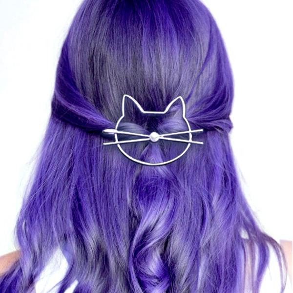 Whiskered Cat Pearl Hair Clip | Skanto