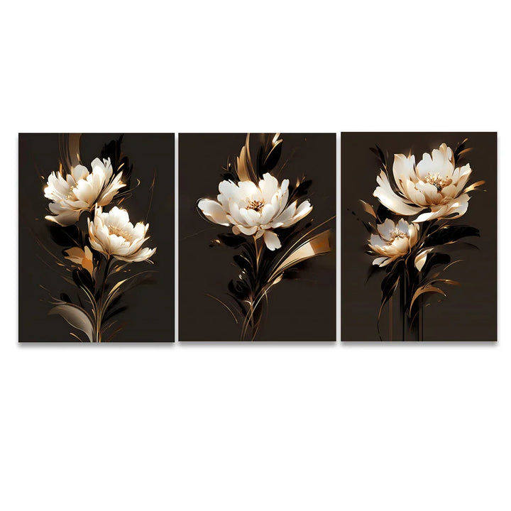 Hvit blomsterblad veggkunst Fin kunstlerrettrykk Moderne botanikk Blomsterbilder For stue Soverom Hotellrom Kunstdekor | Skanto