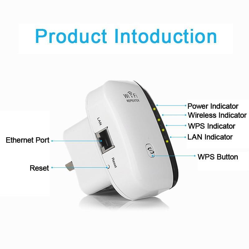 Skanto | WiFi Repeater Forsterker WiFi Utvider 300Mbps Trådløs Wi Fi Rekkevidde Utvider Wi Fi Signal Forsterker Booster 802.11N Tilgangspunkt