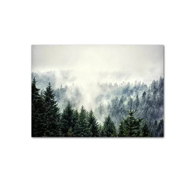 Villnatur Landskap Fjellinnsjø Skog Veggkunst Fine Art Lerretsutskrifter Bilder av Ro for Stue Spisestue Kunst Dekor | Skanto