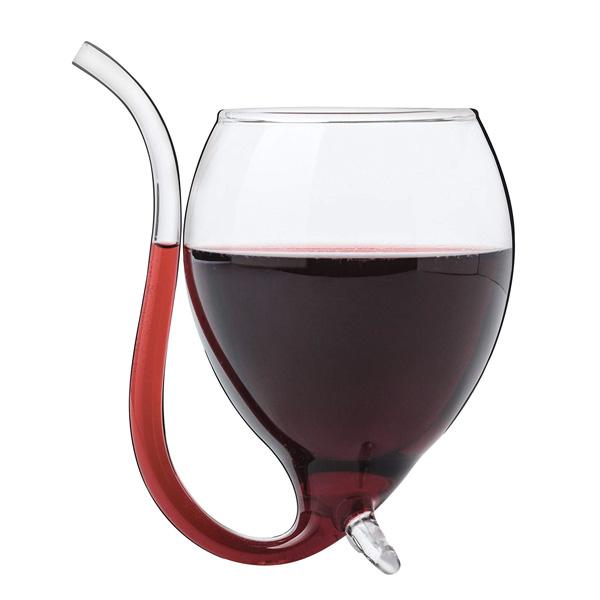 Vin Glass med innebygd sugerør | Skanto