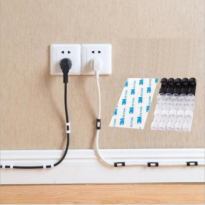 Skanto | IcoolGadgets Wire Cable Clips Organizer Desktop & Workstation Clips Cord Management Holder USB Charging Data Line Cable Winder