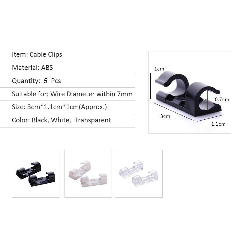 Skanto | IcoolGadgets Wire Cable Clips Organizer Desktop & Workstation Clips Cord Management Holder USB Charging Data Line Cable Winder