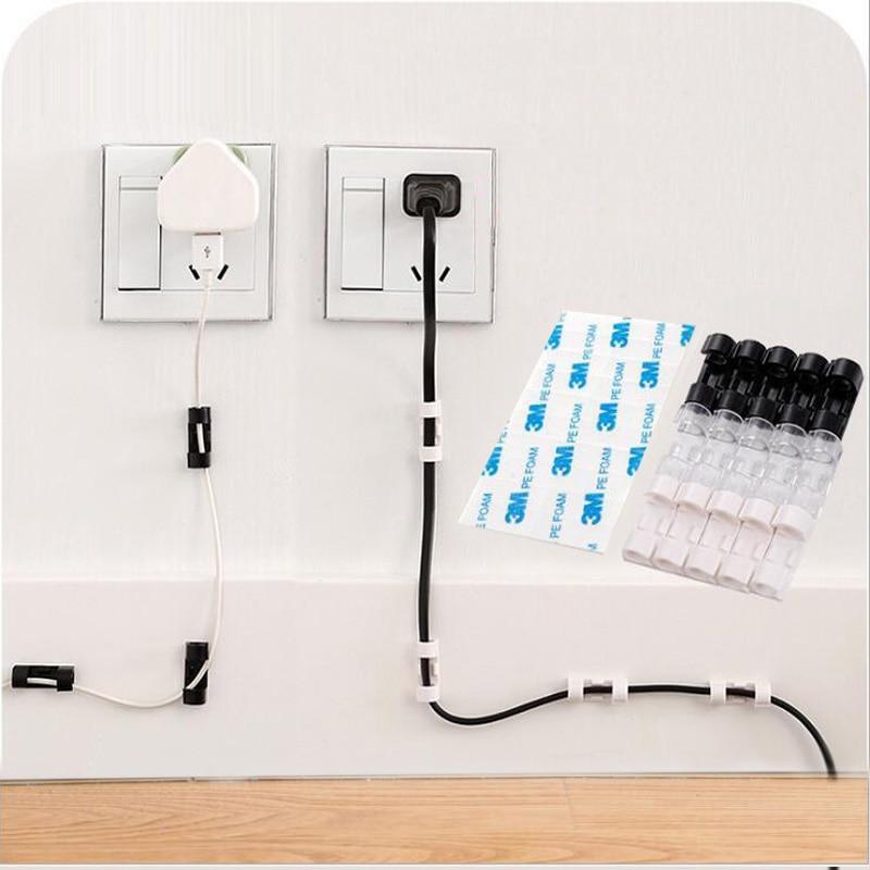 Skanto | IcoolGadgets Wire Cable Clips Organizer Desktop & Workstation Clips Cord Management Holder USB Charging Data Line Cable Winder