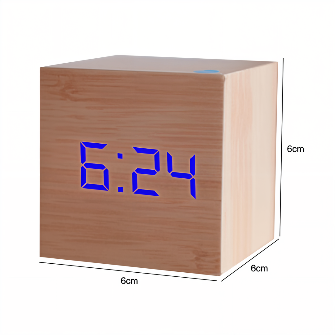 Skanto | Elegant Digital LED Klokke i Tre