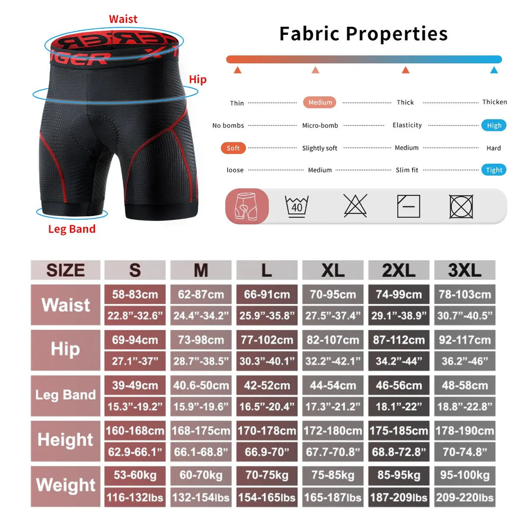 Skanto | Pustende Mesh Sykling Shorts med Gel Polstring | Støtsikre Sykling Shorts for Menn
