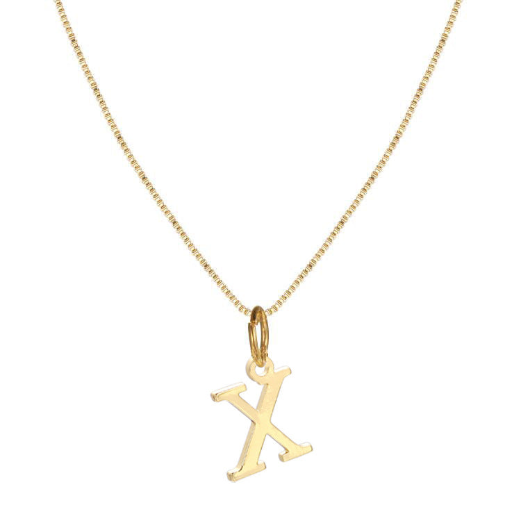 Skanto | 14k Minimal Serif Initial Halskjede