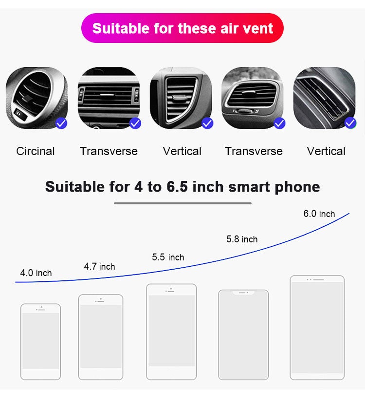 Smart Wireless Auto-Sensing Auto Håndholdt Holders Lader | Skanto