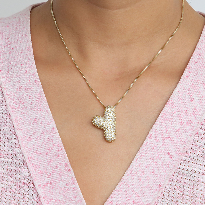 Skanto | Chunky Bubble Diamond Dazzle Initial Halskjeder
