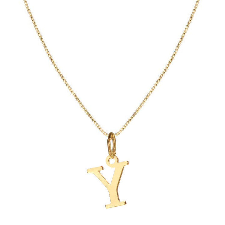 Skanto | 14k Minimal Serif Initial Halskjede
