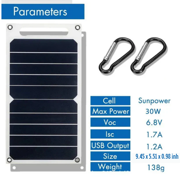 Skanto | Vanntett solpanel med bærbar USB-batteri