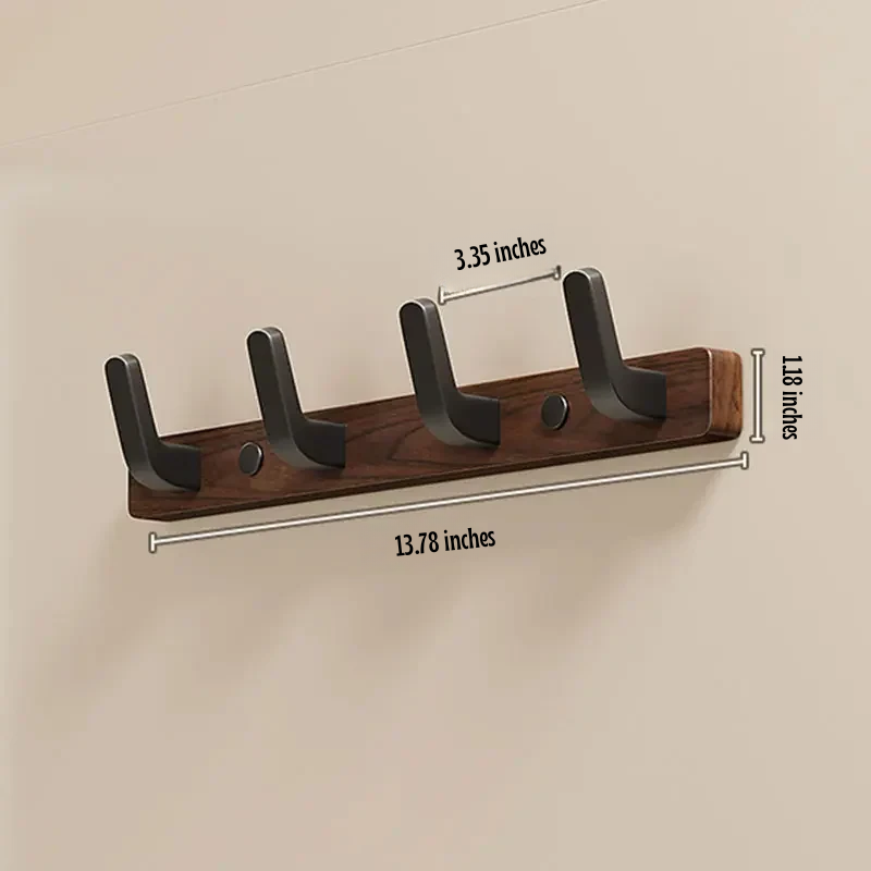 Minimalistisker Wandgarderobenhaken med Garderobenhalter fra Holz og Metall