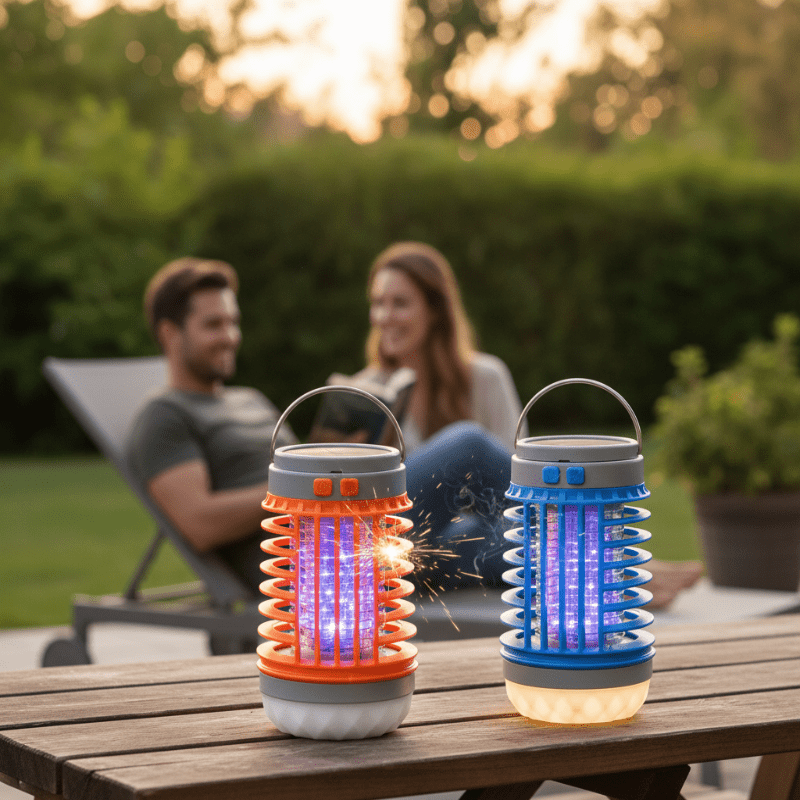 2-i-1 Solar-Mückenvernichterlampe & Außenlaterne