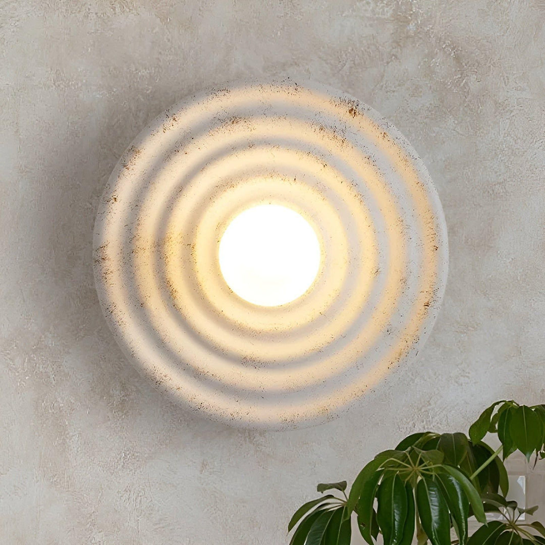 Wabi-Sabi Elegance - Japansk Rund Designer Wabi-Sabi Vegglampe | Skanto