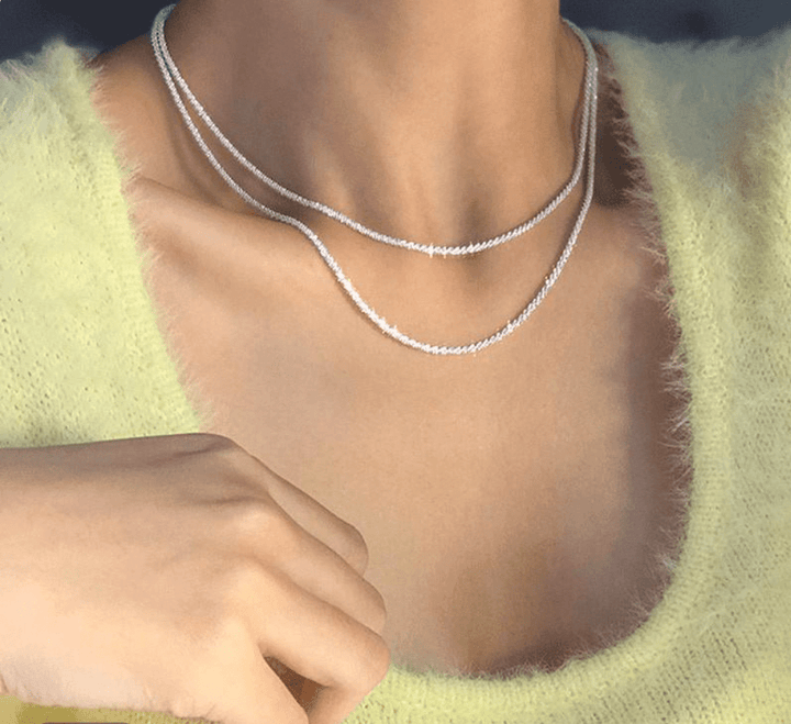 Skanto | Delikat halskjedesett i 925 sølv for elegant stil
