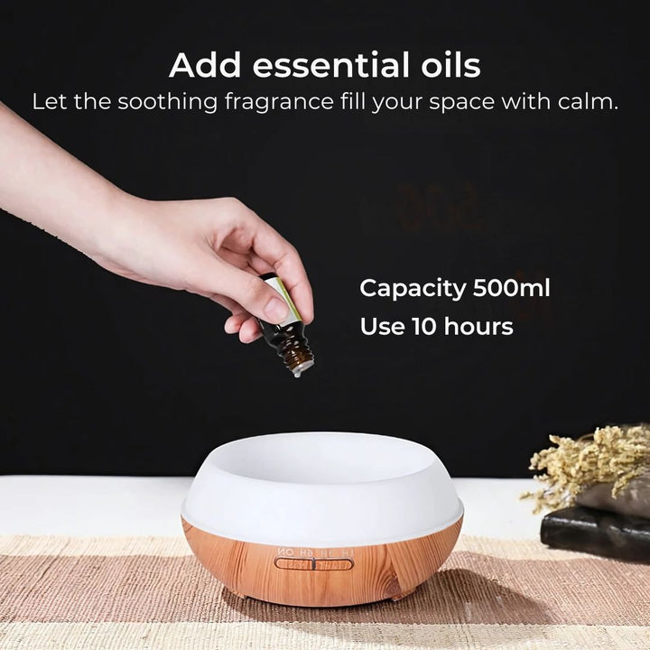 ZenAir Essensiell Oljediffuser og Luftfukter for Aromaterapi | Luftrensing og Fuktighetstrøst – Ideell for Velvære og Avslapning Skanto