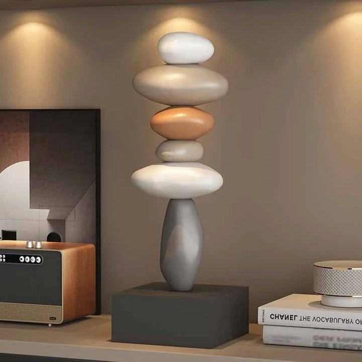 Zen steinstabel estetisk hjemmedekor