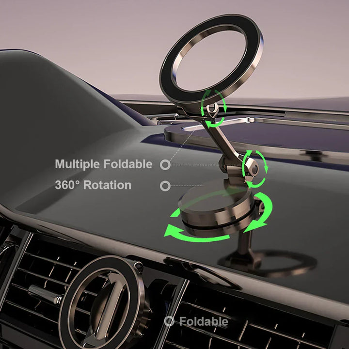 Skanto | 360° Falt Magnetisk Bil Telefonholder – Justerbar & Sikker Festing for Alle Smarttelefoner