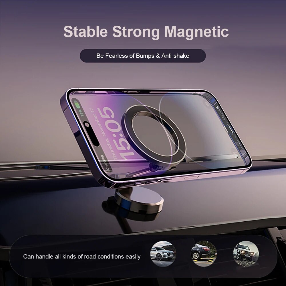 Skanto | 360° Falt Magnetisk Bil Telefonholder – Justerbar & Sikker Festing for Alle Smarttelefoner