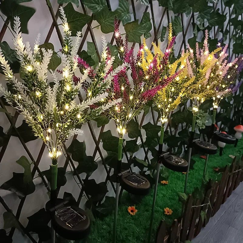 Solar LED Hage Blomster Lys - Dekorative Lavendel Utendørs Lys for Hage og Terrasse, vanntette, energieffektive | Skanto