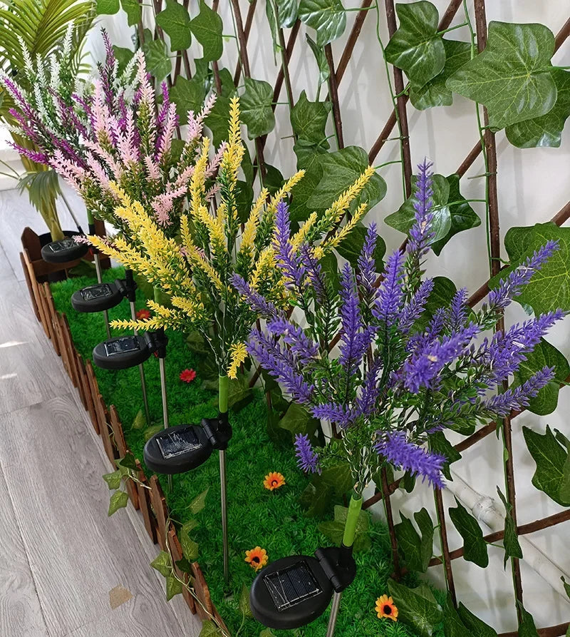 Solar LED Hage Blomster Lys - Dekorative Lavendel Utendørs Lys for Hage og Terrasse, vanntette, energieffektive | Skanto