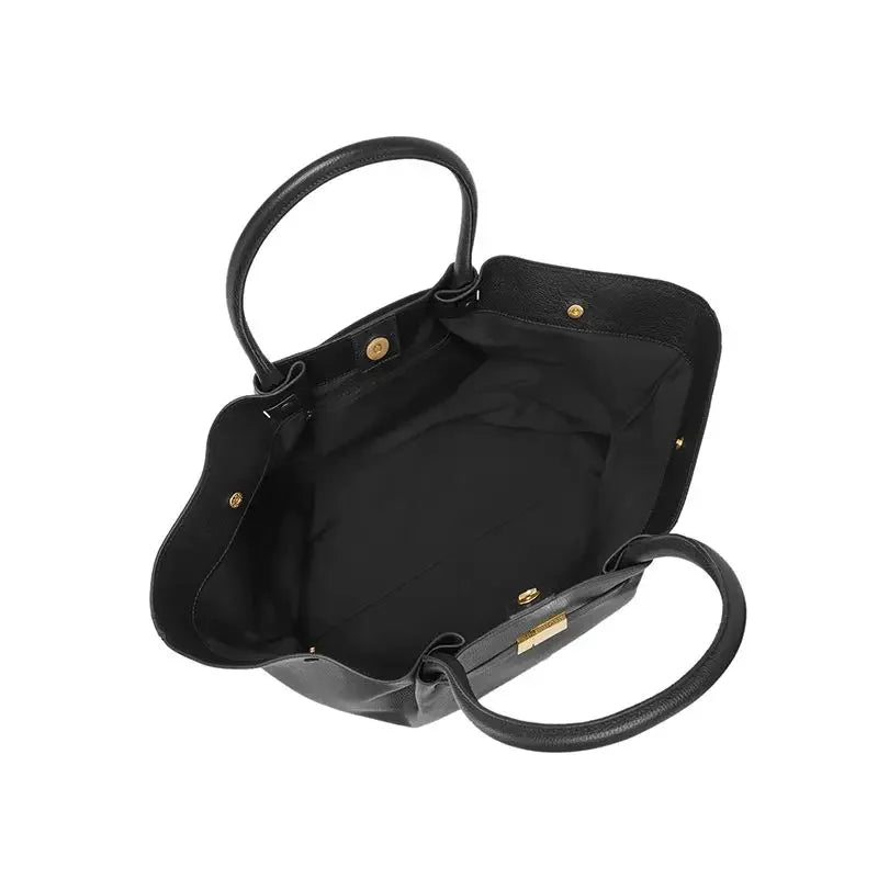 Skanto | Tassa Luksuriøs Overdimensjonert Skulderveske med Gullspenne – Elegant Minimalistisk Tote for Kvinner