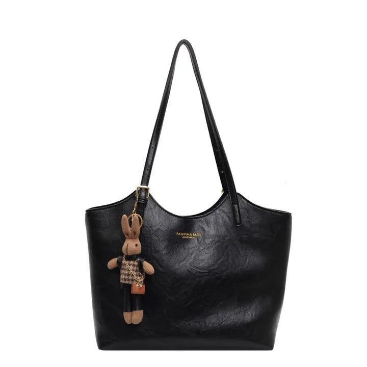 Skanto | Mirella | Klassisk Dame Shopper Bag med Charm – Elegant, Romslig & Tidøs