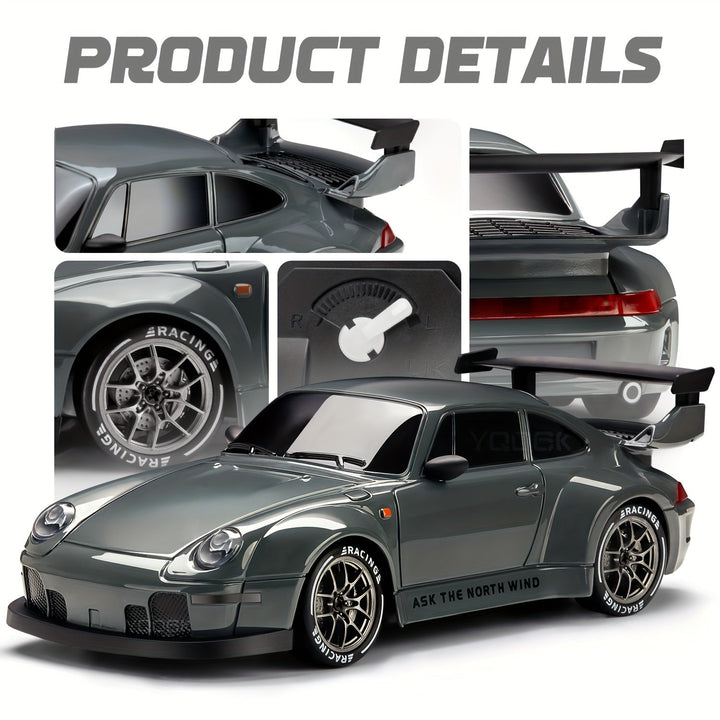 Skanto | Ultimate 1:24 RC Driftcar med LED-hjul – Oppladbar 4WD racing leketøy
