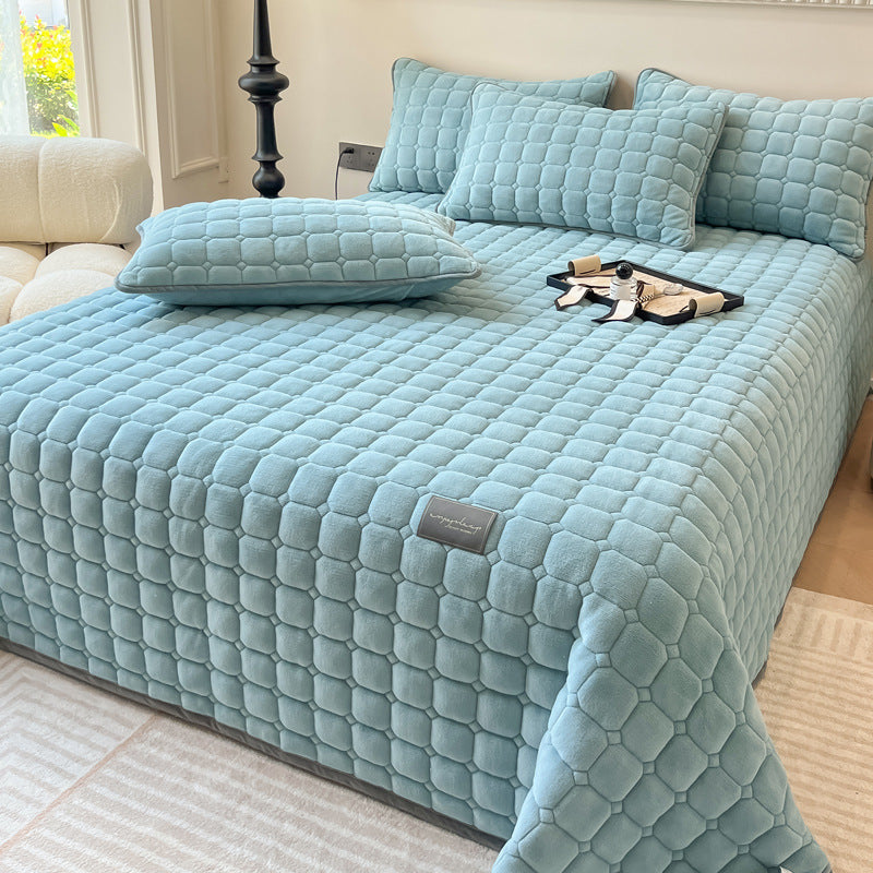 Skanto | Moderne myk kasteteppe med firkantet tekstur – Stilfullt fluffy seng- og sofatrekk