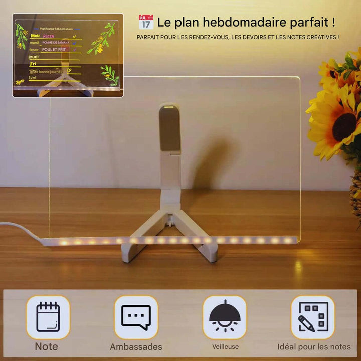 Skanto | Kiddli LED Tegnebrett – Gjenbrukbart Skrivebrett med Lys Penn