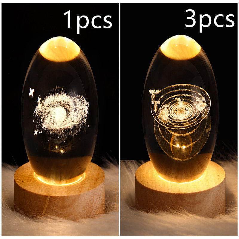 3D Galaxy Crystal Ball LED Nattlys | Skanto