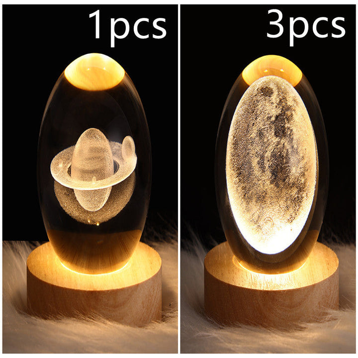 3D Galaxy Crystal Ball LED Nattlys | Skanto
