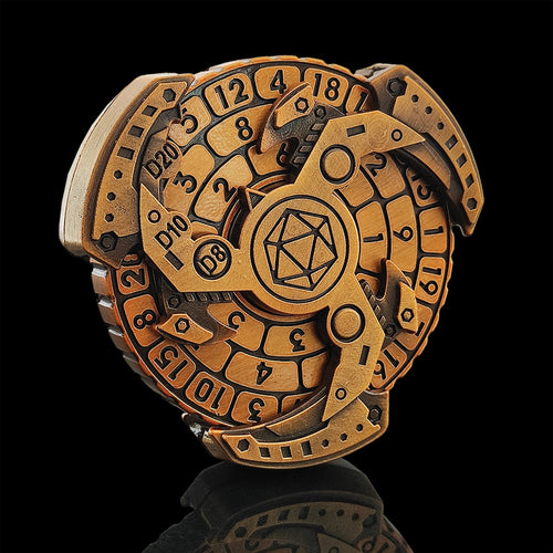 Skanto | 7-i-1 Fidget Spinner Polyhedral Metall Terninger