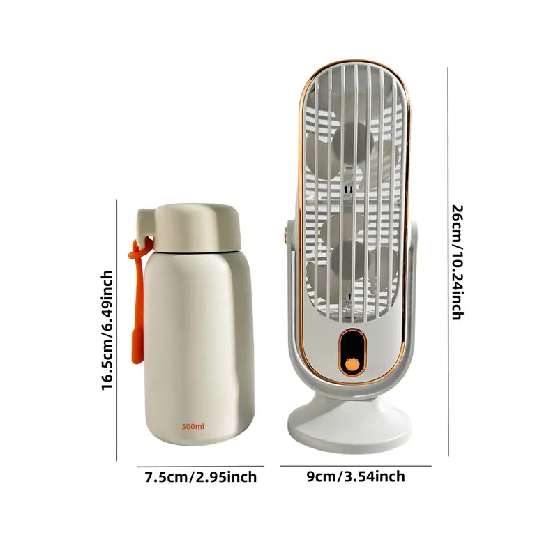 Skanto | Bærbar Mini Luftkondisjoner med USB Lading – 5 Hastigheter & 720° Rotasjon