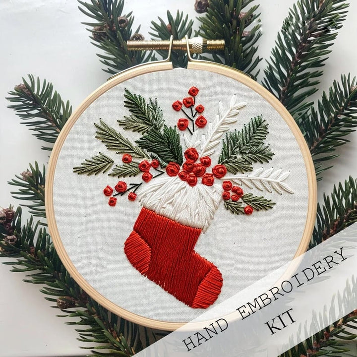 Skanto | Julebroderisett DIY | Komplett Kit for Hjemmelaget Dekor | 20 cm