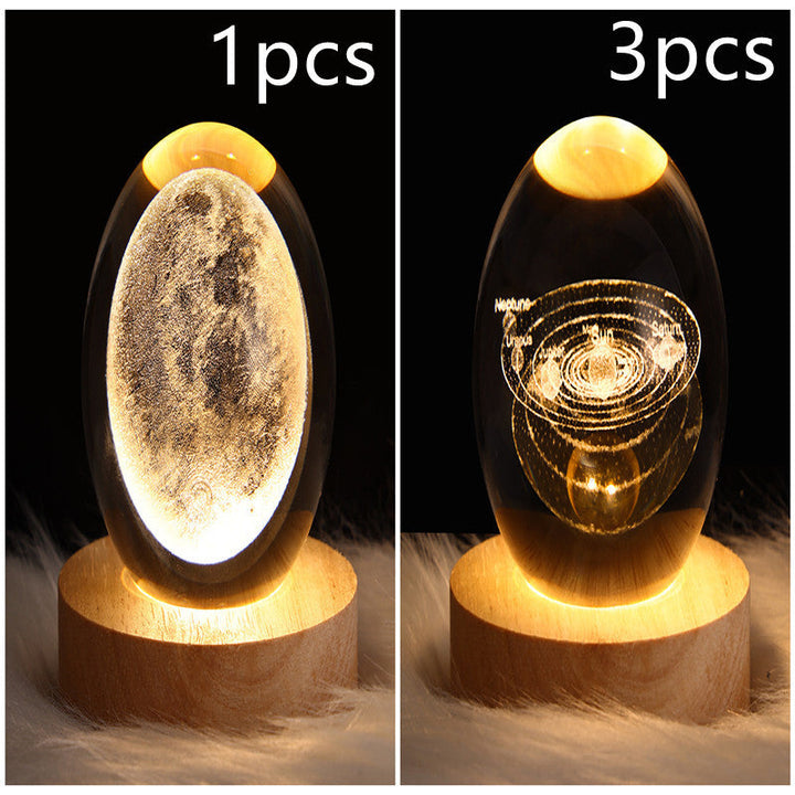 3D Galaxy Crystal Ball LED Nattlys | Skanto