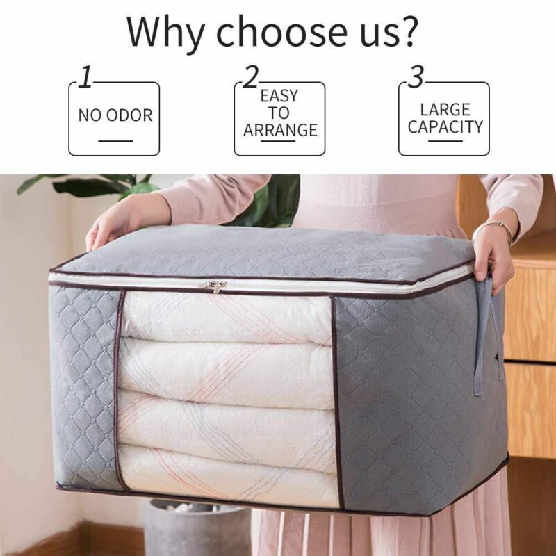 Skanto | Klær Quilt Teppe Oppbevaringsbag Stoff Hjem Organisator Boks Poser Glidelås