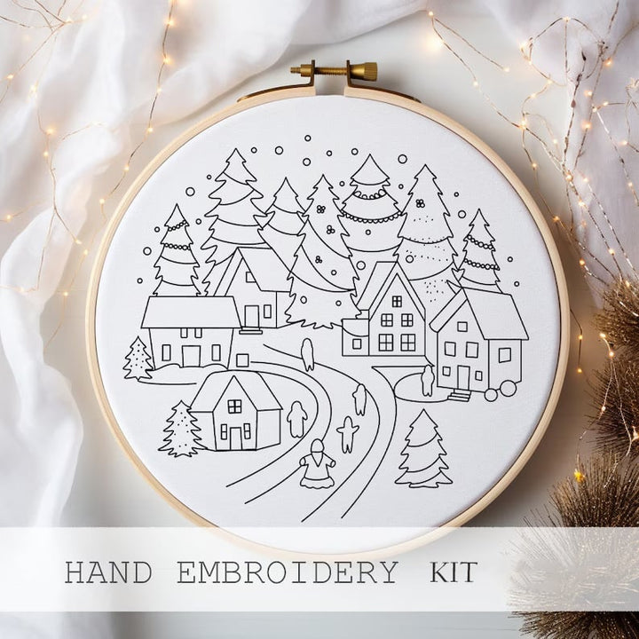 Skanto | Julebroderisett DIY | Komplett Kit for Hjemmelaget Dekor | 20 cm