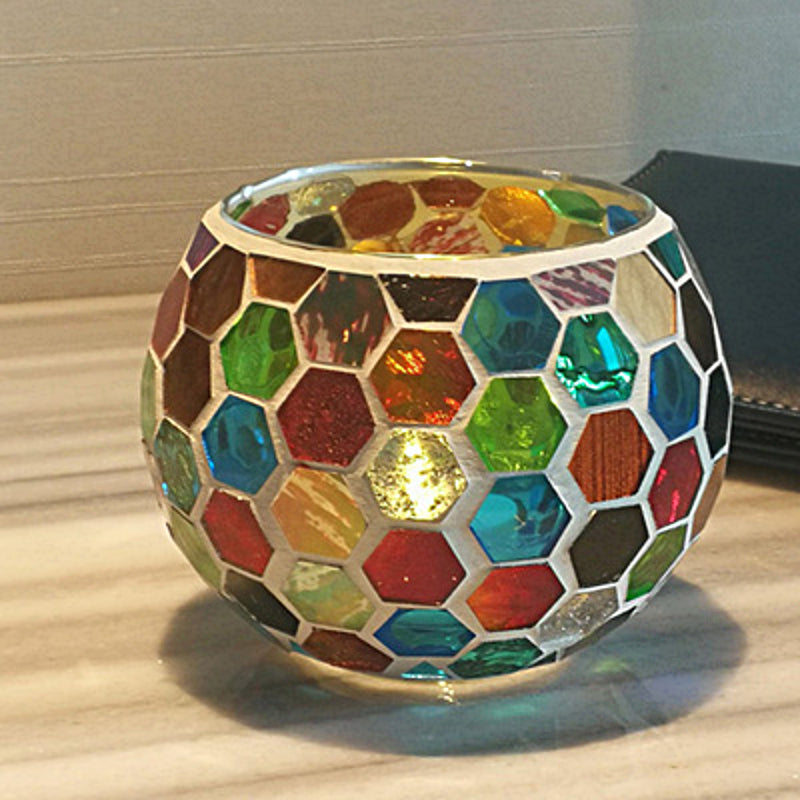 Skanto | Europeisk Retro Glass Mosaic Tealight Holder
